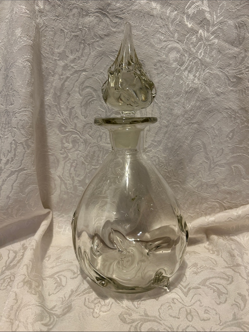 Vintage Decanter no chips, polished bottom. Hand blown.